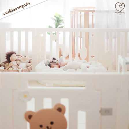 เซตคอกกั้นลายหมี พร้อมเบาะรองคลาน PU ขนาด 6 ฟุต MAMAMO แถมฟรี ของเล่นหลายรายการ พร้อมส่ง_8