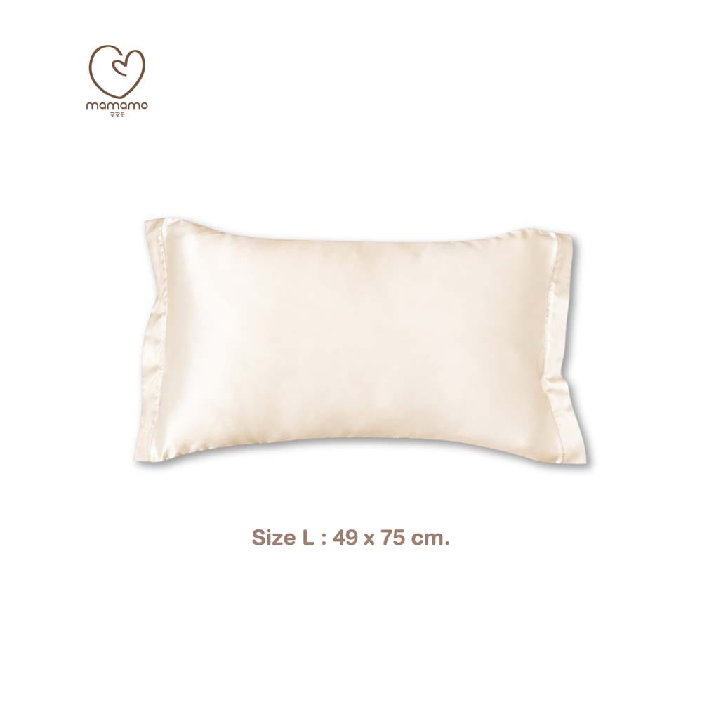 ปลอกหมอนผ้า TENCEL MAMAMO ไซส์ L ขนาด 49X75 ซม. สี VANILLA CREAM_0