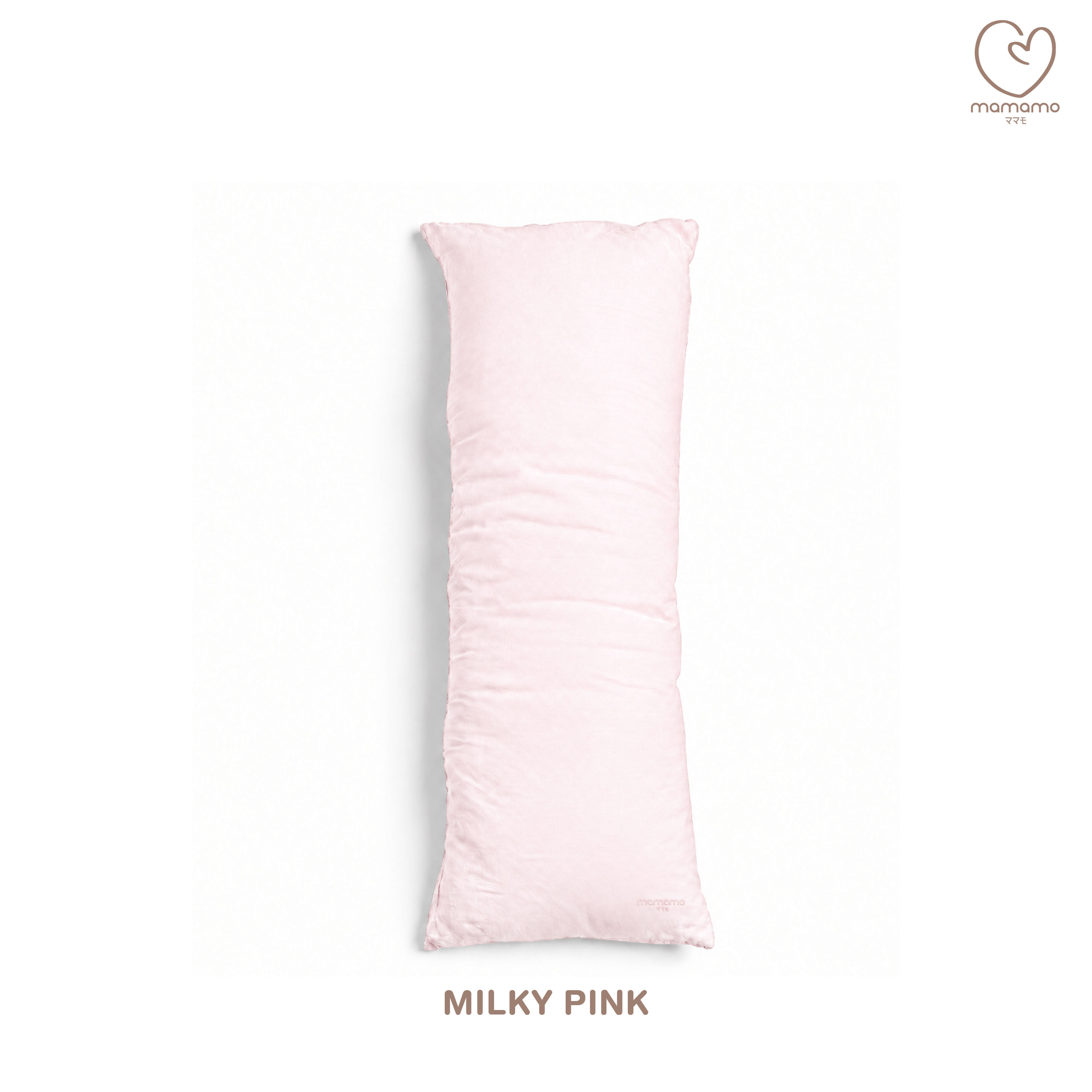หมอนข้างเด็ก TENCEL พร้อมปลอกหมอน MAMAMO 25X70 ซม. สี MILKY PINK_0