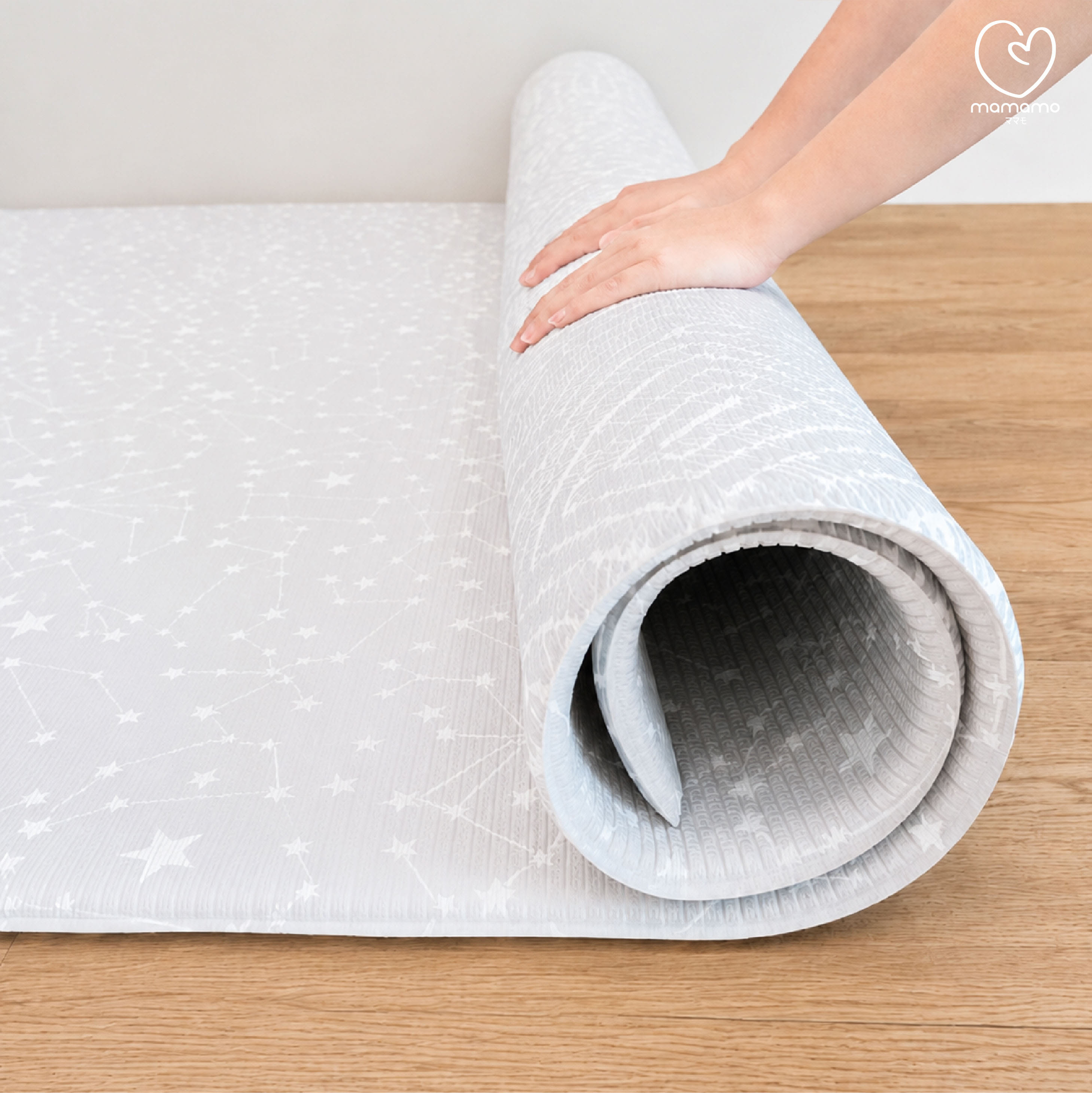แผ่นรองคลาน PU ม้วน MAMAMO ลาย BEIGE STARLIGHT หนา 1.5 CM. ขนาด 140X200 CM._8