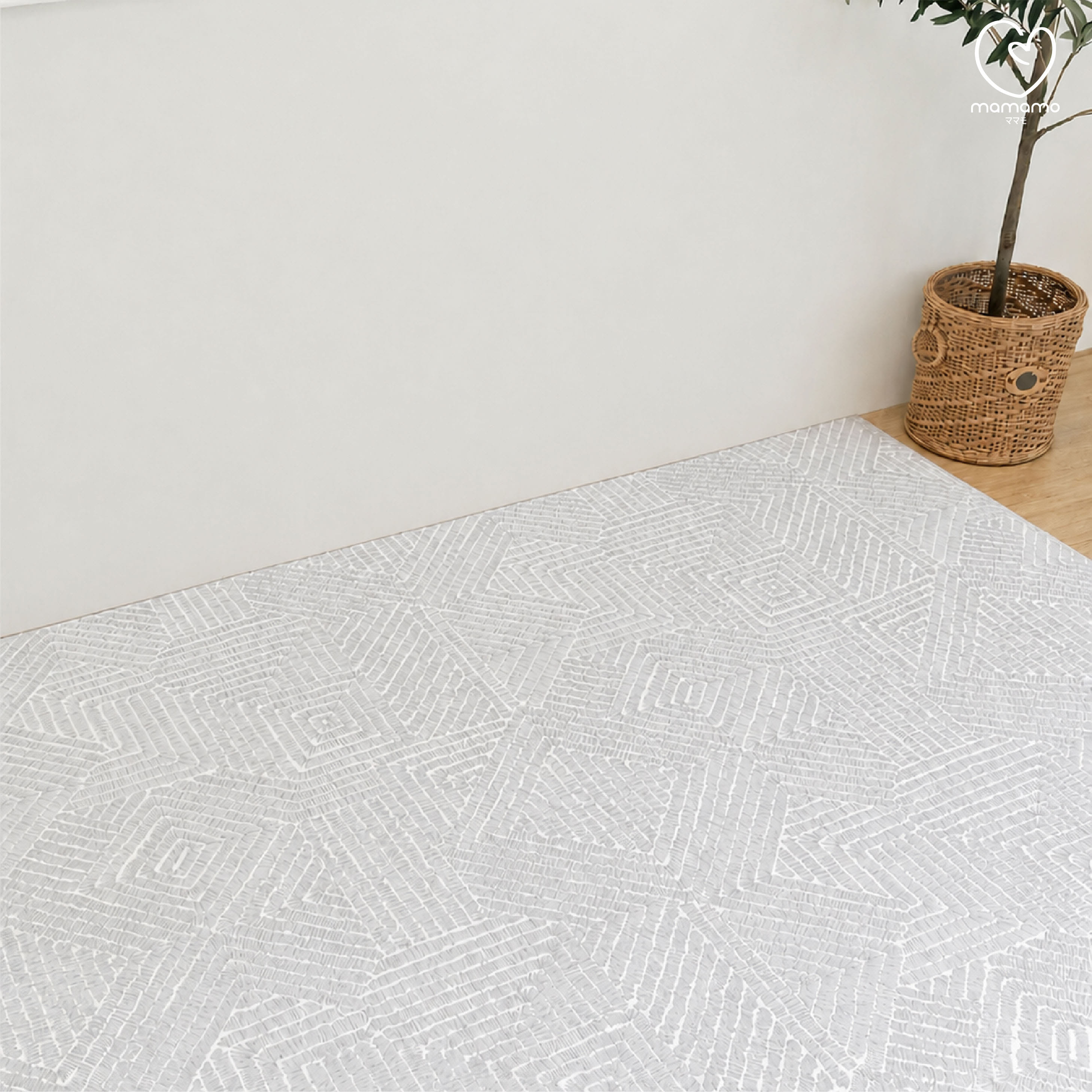 แผ่นรองคลาน PU ม้วน MAMAMO ลาย BEIGE STARLIGHT หนา 1.5 CM. ขนาด 140X200 CM._9