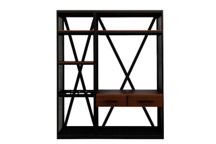 ตู้เสื้อผ้า THE WILD FURNITURE รุ่น LOBO 160*45*200 ซม. สีไม้สัก/ดำ_0