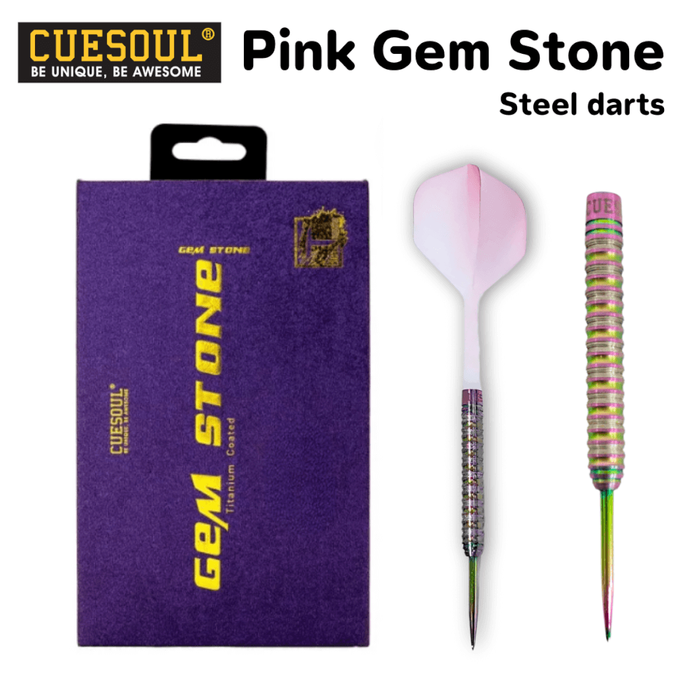 ลูกดอกปาเป้า CUESOUL PINK GEM STONE STEEL DARTS 22G