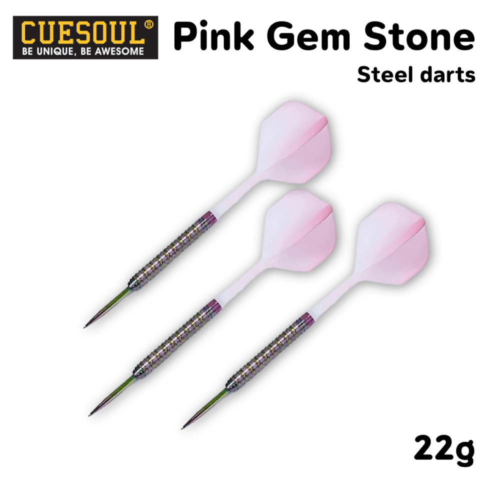 ลูกดอกปาเป้า CUESOUL PINK GEM STONE STEEL DARTS 22G