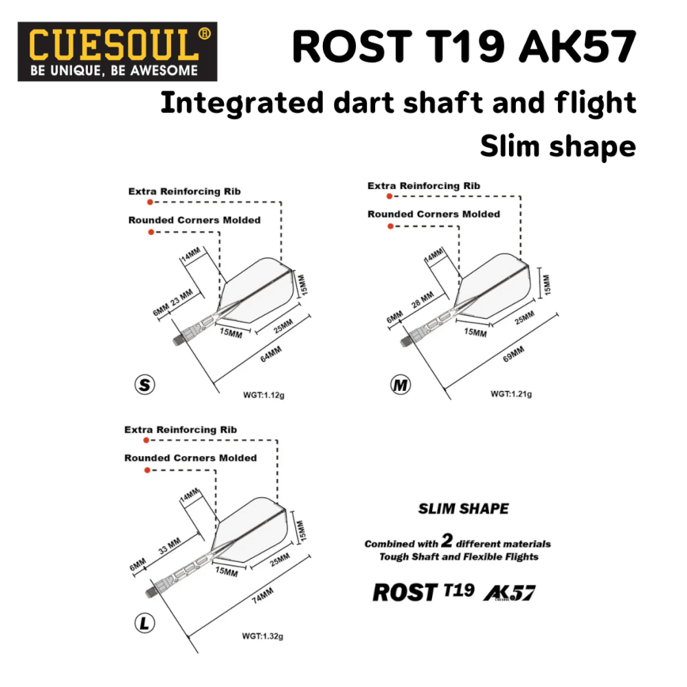 ปีกลูกดอกปาเป้า CUESOUL ROST T19 สีม่วง_4