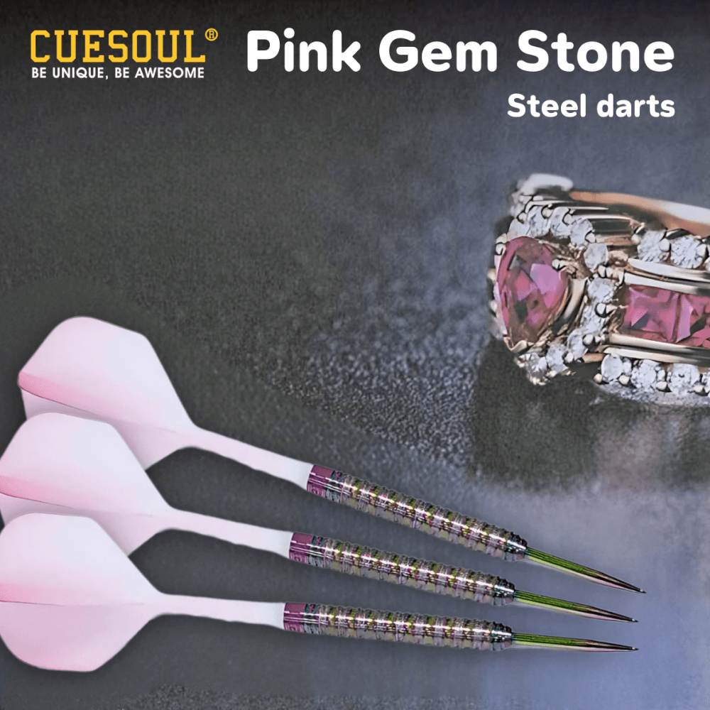 ลูกดอกปาเป้า CUESOUL PINK GEM STONE STEEL DARTS 22G