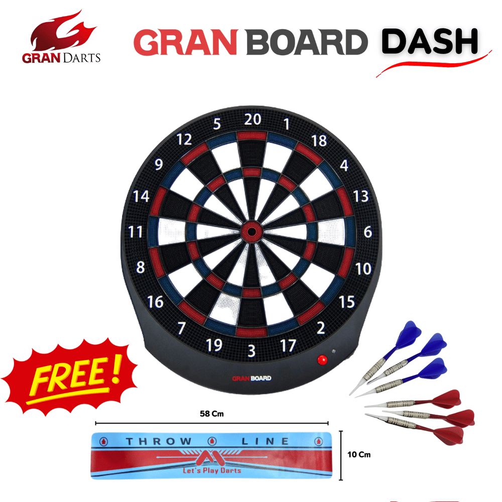 กระดานปาเป้าออนไลน์ GRANBOARD DASH DART BOARD สีน้ำเงิน/แดง