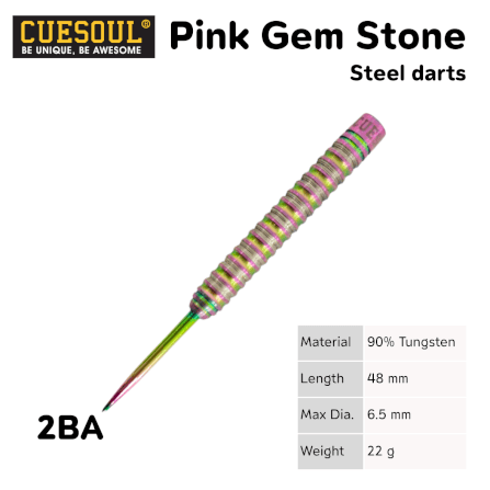 ลูกดอกปาเป้า CUESOUL PINK GEM STONE STEEL DARTS 22G_1
