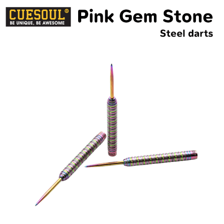 ลูกดอกปาเป้า CUESOUL PINK GEM STONE STEEL DARTS 22G_2