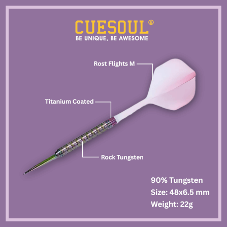 ลูกดอกปาเป้า CUESOUL PINK GEM STONE STEEL DARTS 22G_6
