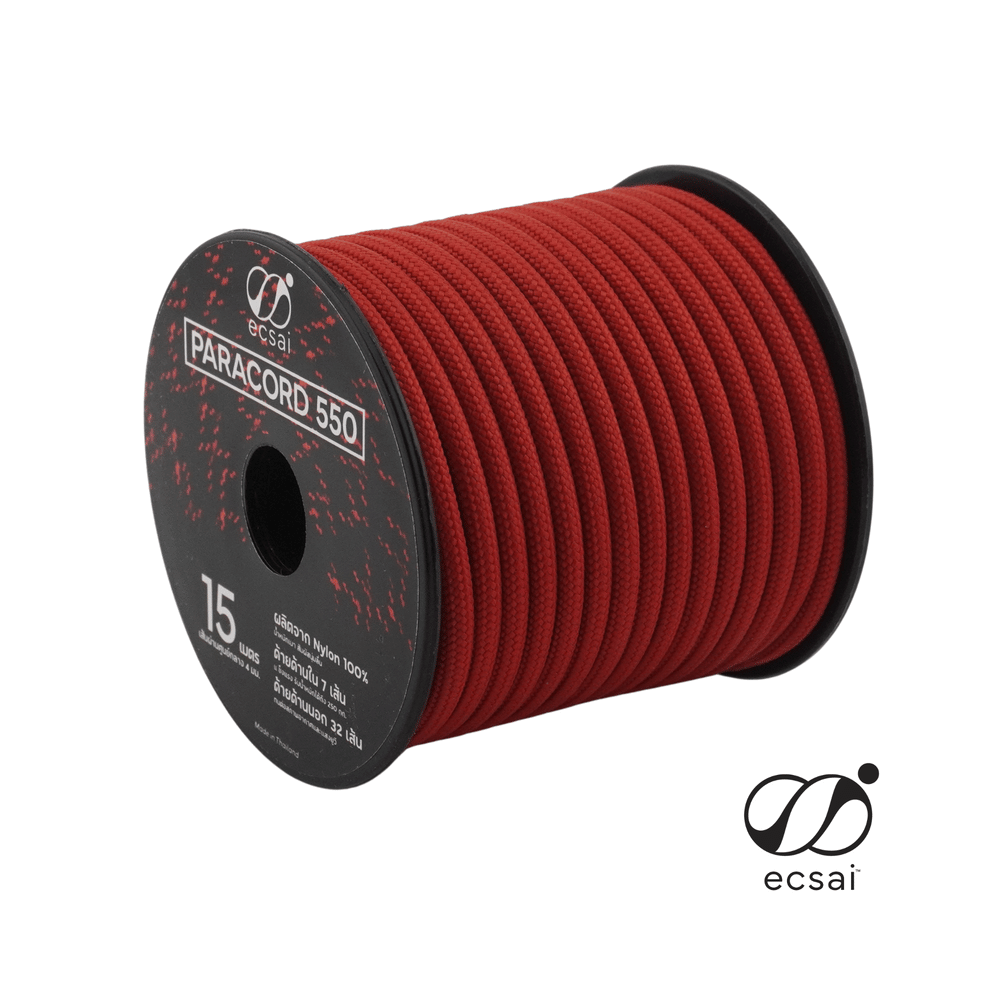 เชือกพาราคอด 550 ECSAI ขนาด 4 มม. ยาว 15 ม. สีแดง