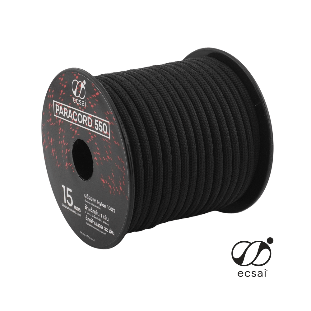 เชือกพาราคอด 550 ECSAI ขนาด 4 มม. ยาว 15 ม. สีดำ