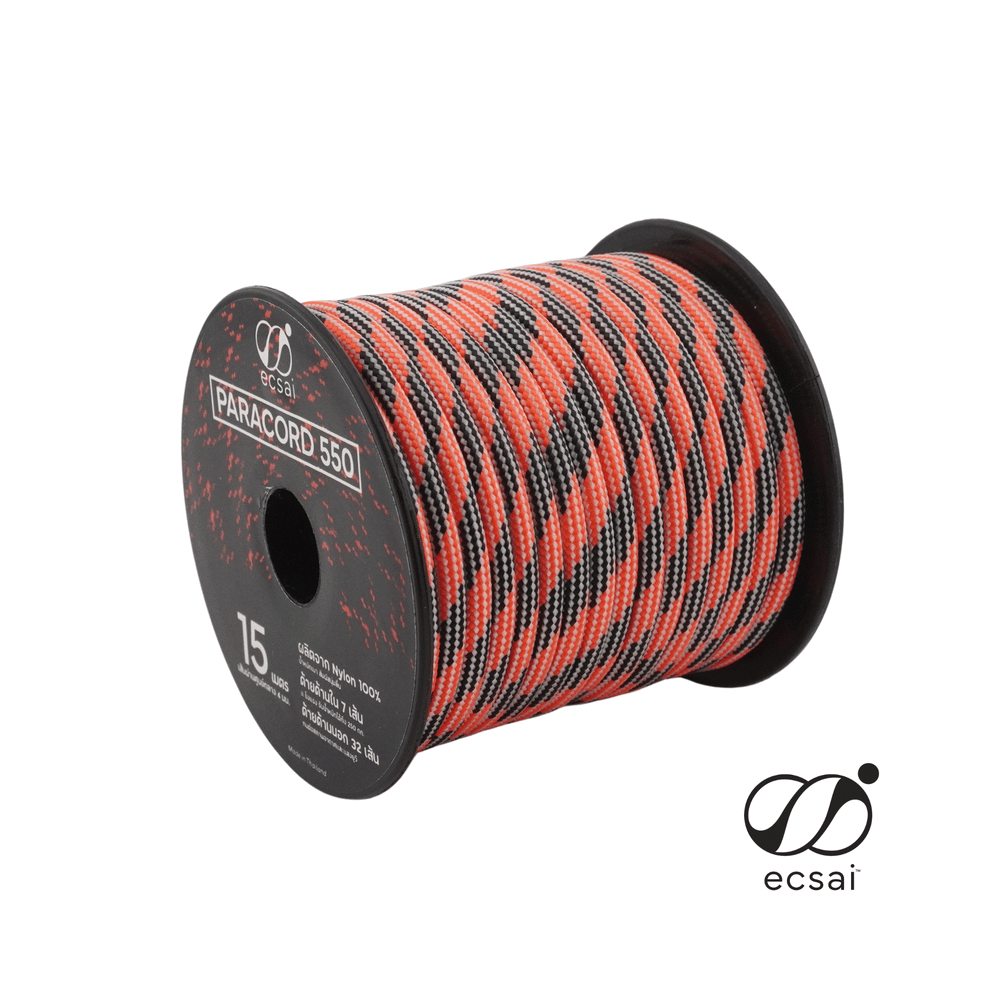 เชือกพาราคอด 550 ECSAI ขนาด 4 มม. ยาว 15 ม. สี HOT CHILLI