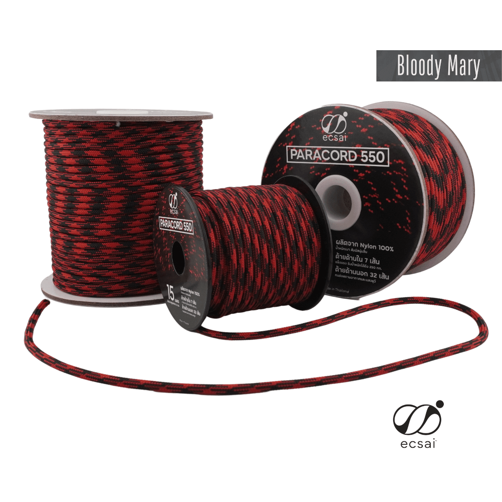 เชือกพาราคอด 550 ECSAI ขนาด 4 มม. ยาว 15 ม. สี BLOODY MARY