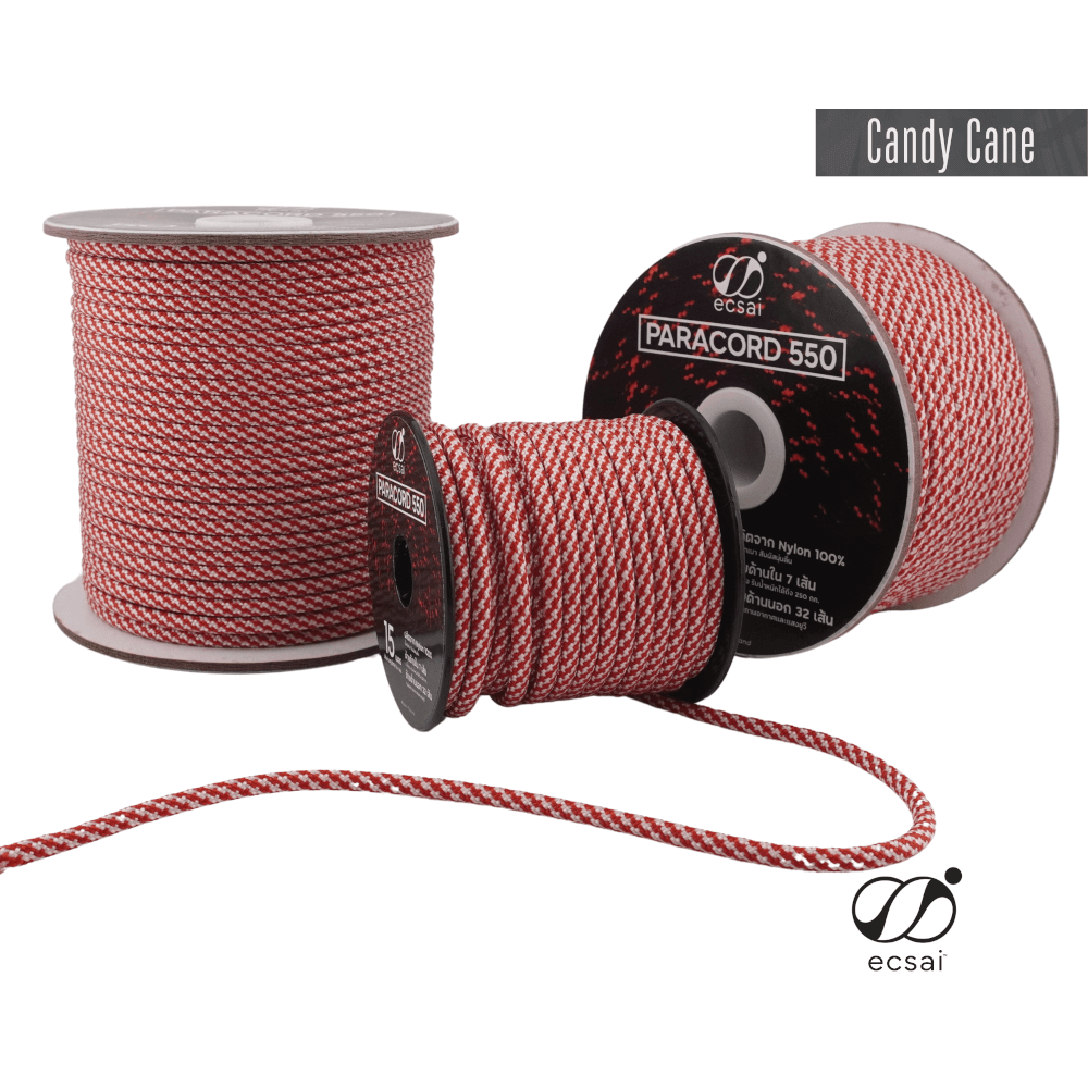 เชือกพาราคอด 550 ECSAI ขนาด 4 มม. ยาว 15 ม. สี CANDY CANE