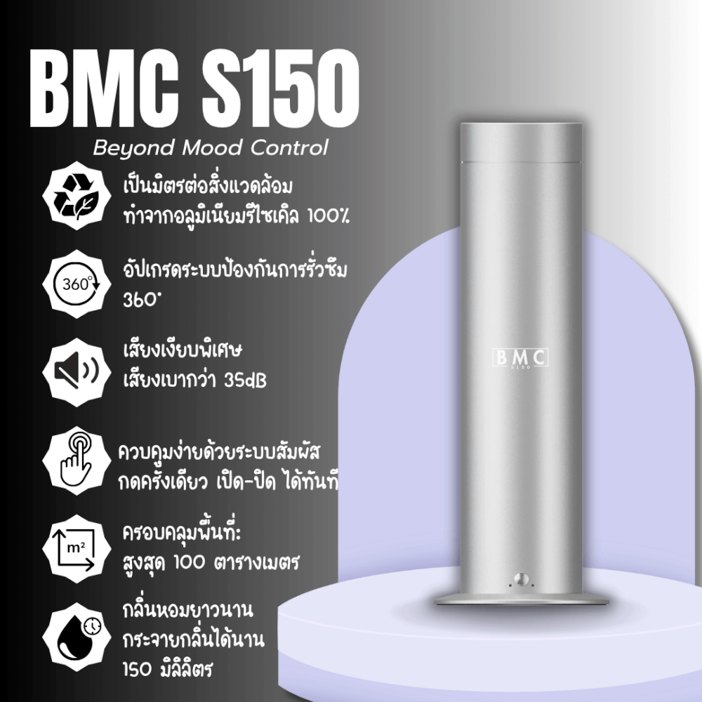 เครื่องพ่นน้ำหอม BMC SCENT รุ่น S150 สีเงิน_1