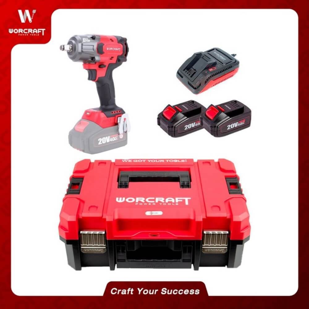 บล็อกกระแทกไร้สาย 850 นิวตัน (พร้อมแบตเตอรี่และแท่นชาร์จ) WORCRAFT รุ่น XCUBE006_1