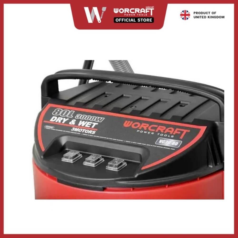 เครื่องดูดฝุ่นและดูดน้ำ WORCRAFT รุ่น VC30-80_2