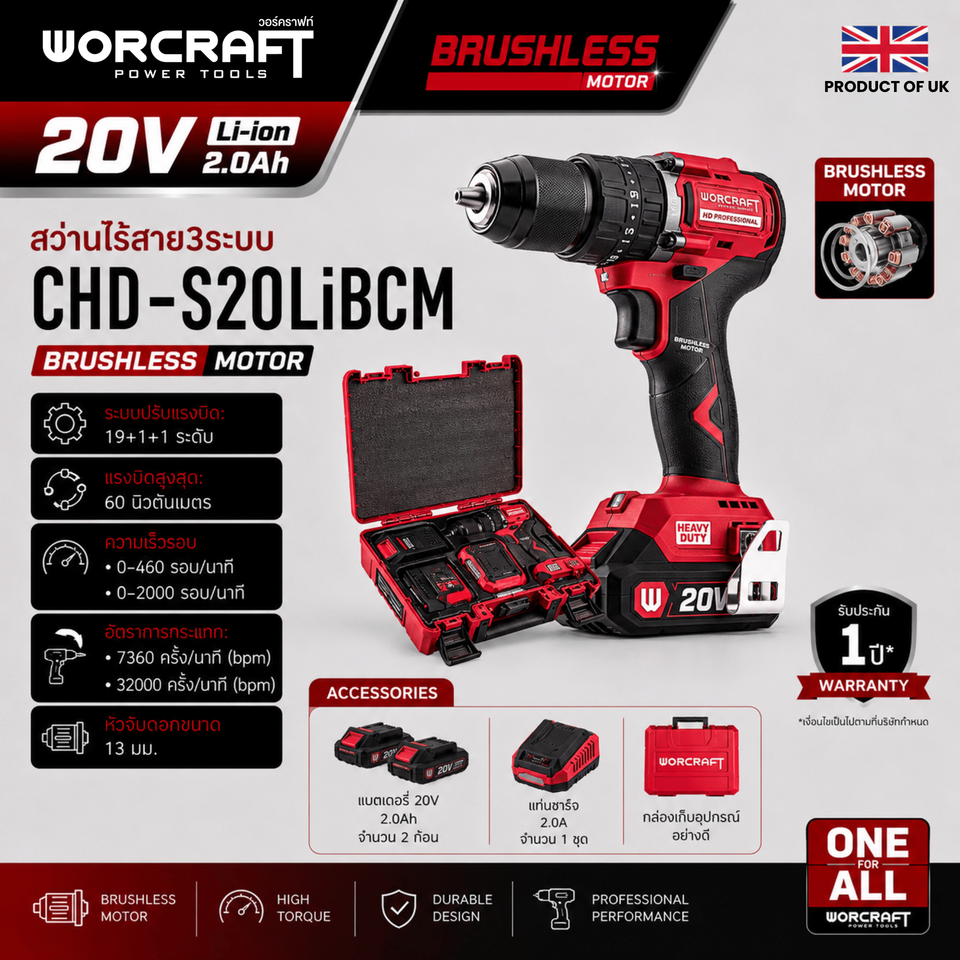 สว่านไร้สาย WORCRAFT รุ่น CHD-S20LIBCM_6
