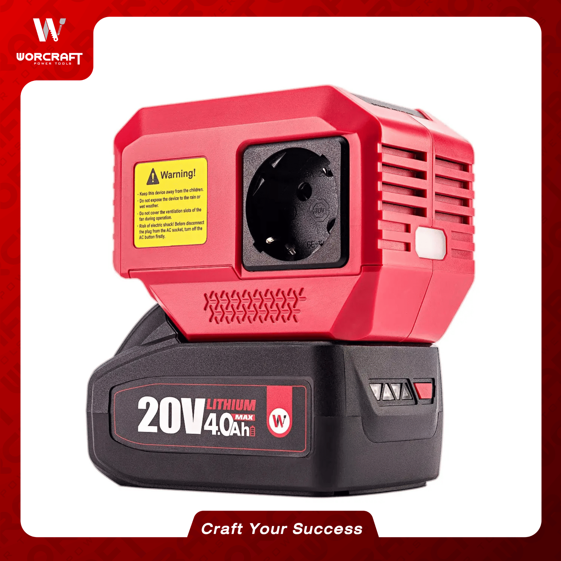 อะแดปเตอร์แปลงไฟไร้สาย WORCRAFT รุ่น CPI-S20LI-200W (พร้อมแบตเตอรี่และแท่นชาร์จ)_2