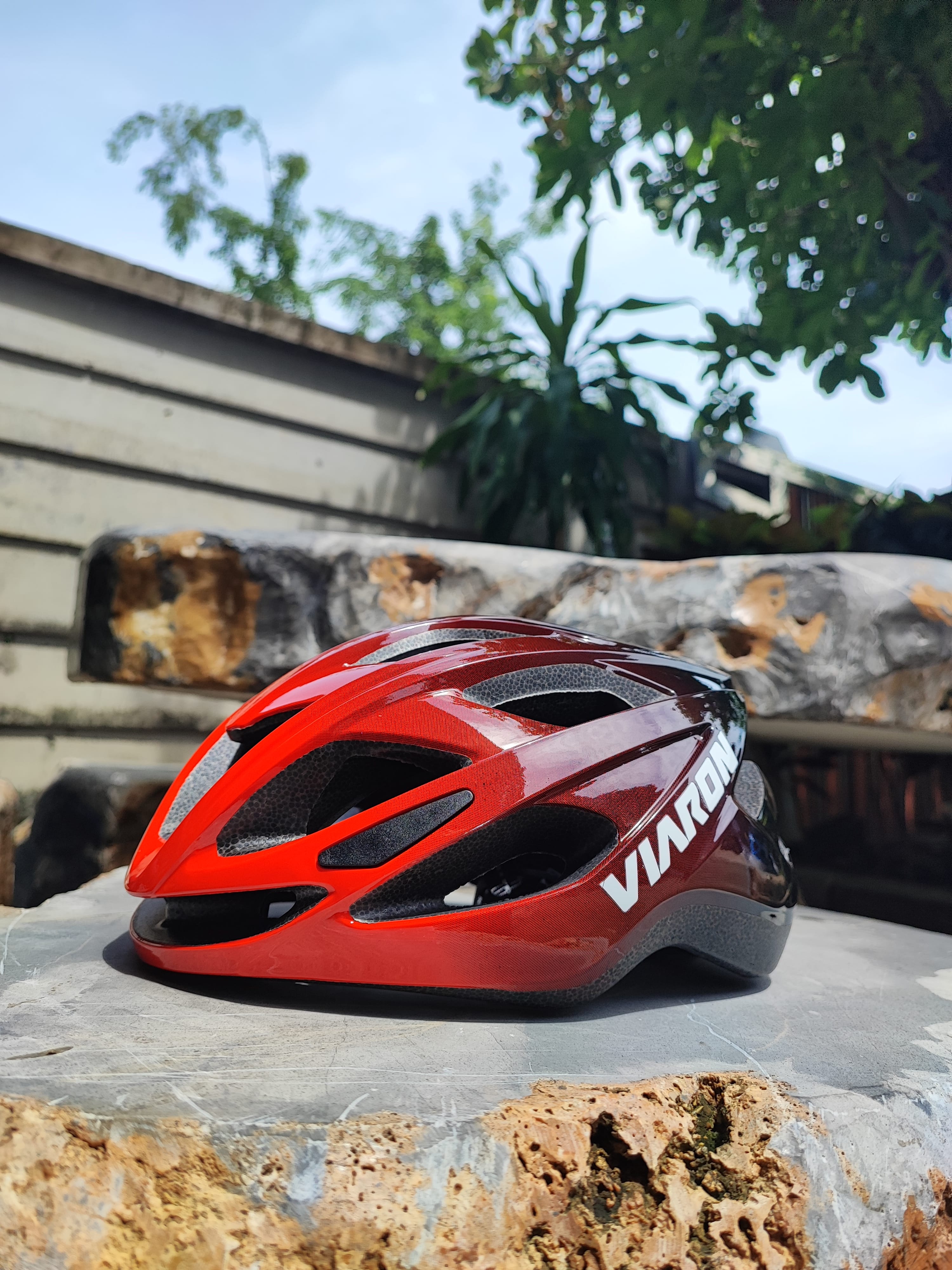 หมวกปั่นจักรยาน Viaron รุ่น V6 สีแดงดำ_4