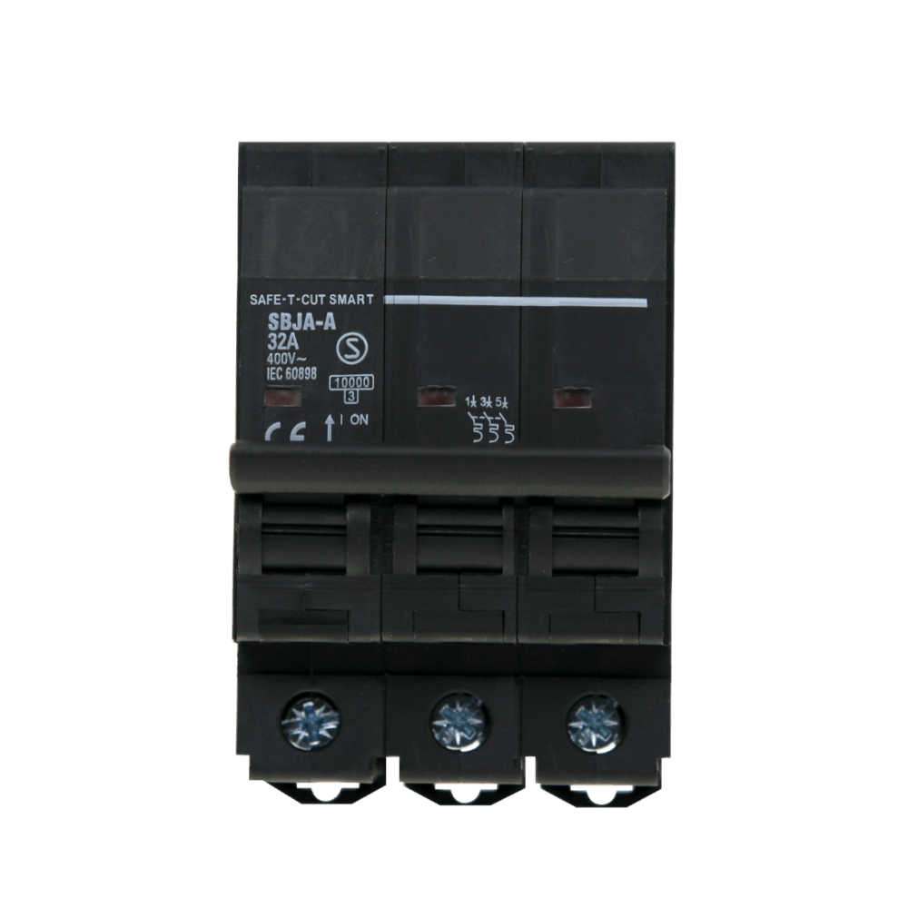 เซอร์กิตเบรกเกอร์ 32 แอมป์ 3 โพล 10KA เซฟ-ที-คัท สมาร์ท รุ่น US สีดำ