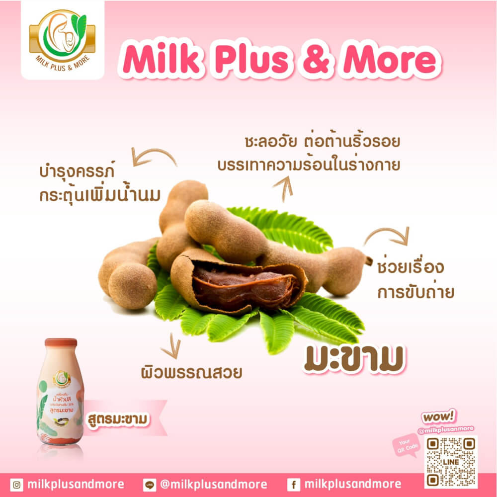 น้ำหัวปลีผสมอินทผลัม มิลค์ พลัส แอนด์ มอร์ สูตรมะขาม 250 มล. 24 ขวด_1