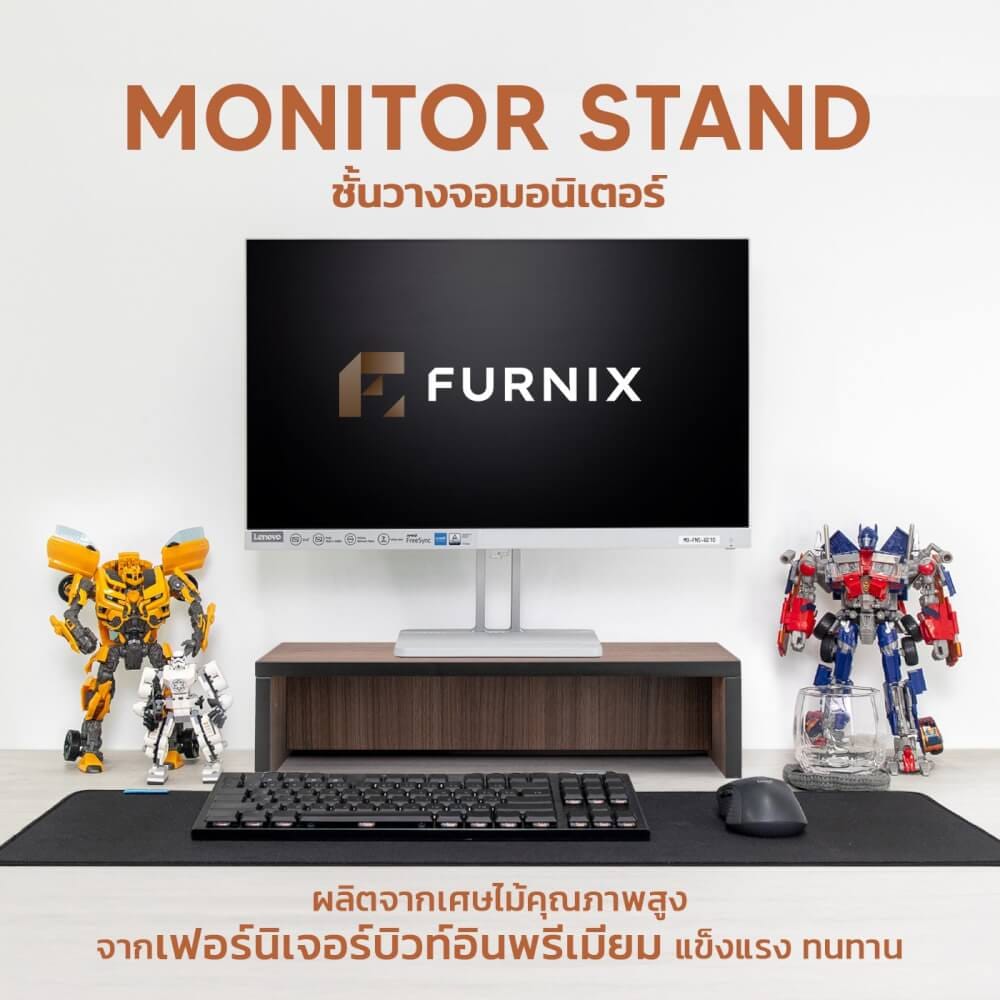 ชั้นวางจอคอม FURNIX รุ่น LINEA ไซส์ S ขนาด 50*25*12 CM สีไลท์โอ๊ค