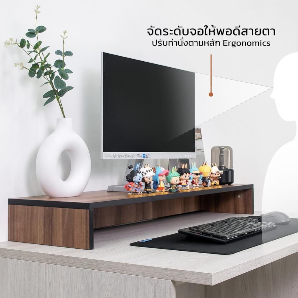 ชั้นวางจอคอม FURNIX รุ่น LINEA ไซส์ M ขนาด 100*30*12 CM สีวอลนัท_1