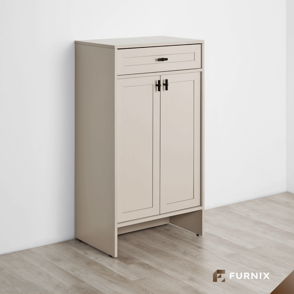 ตู้รองเท้า FURNIX รุ่น SERENE ขนาด 60*40*110 CM สีเบจ_1