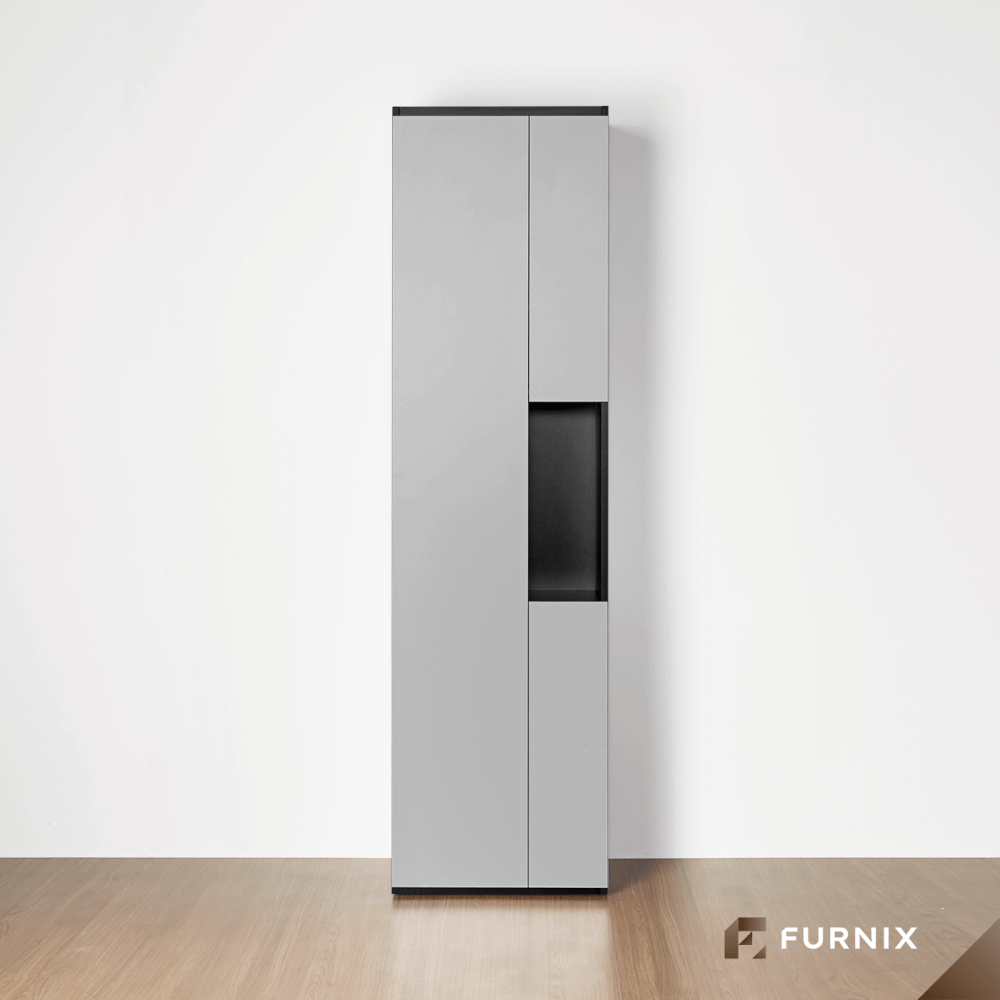 ตู้สูง FURNIX รุ่น VELOCE โมเดล A ขนาด 60*40*220 CM สีเทาและดำ