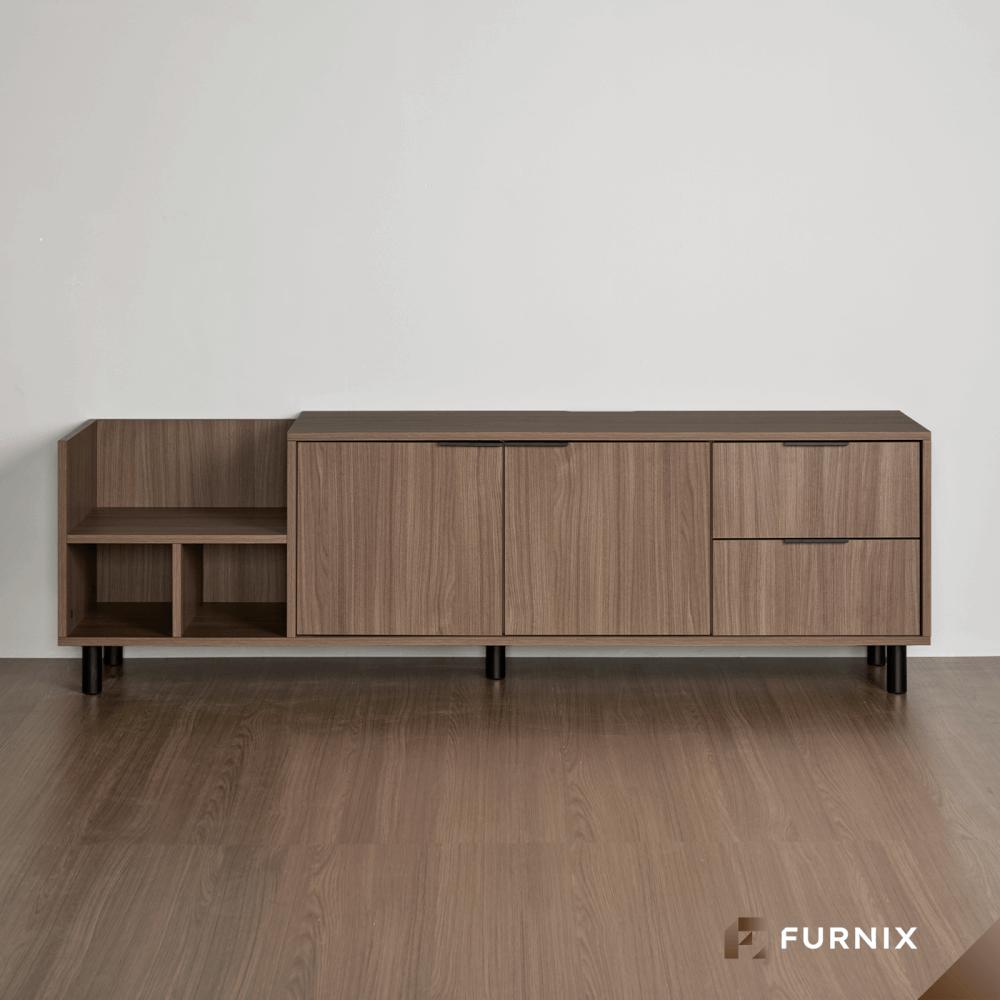 ตู้วางทีวี FURNIX รุ่น HINOKI ขนาด 163*40*50 CM สี DARK OAK_1