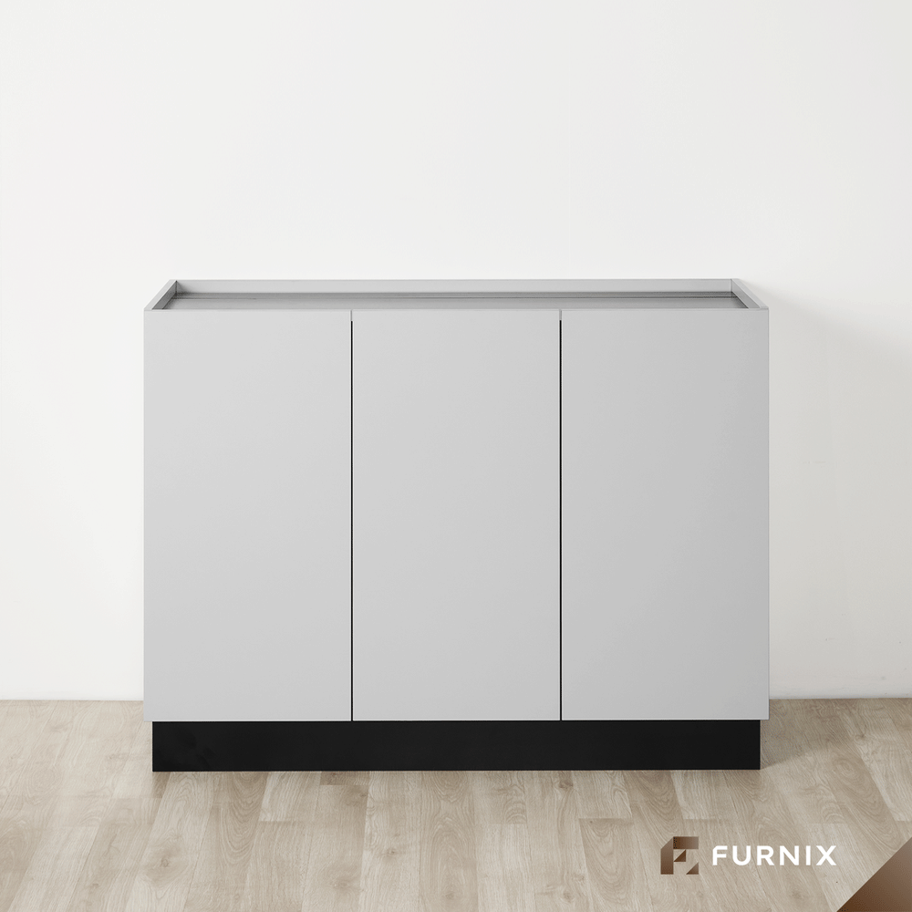 ตู้เก็บของ FURNIX รุ่น VELOCE ขนาด 120*45*90 CM สีเทาและดำลายหิน