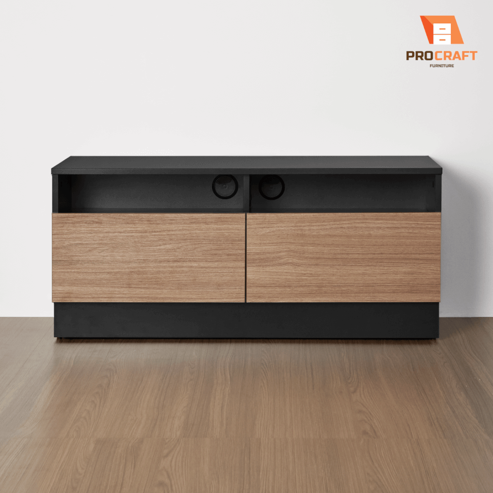 ตู้วางทีวี PROCRAFT รุ่น MASON โมเดล C09 ขนาด 100*40*45 CM สีดำและลายไม้