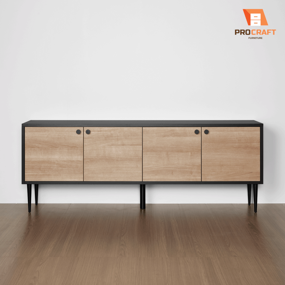 ตู้เก็บของ PROCRAFT รุ่น MASON โมเดล C13 ขนาด 160*40*60 CM สีดำและลายไม้_1