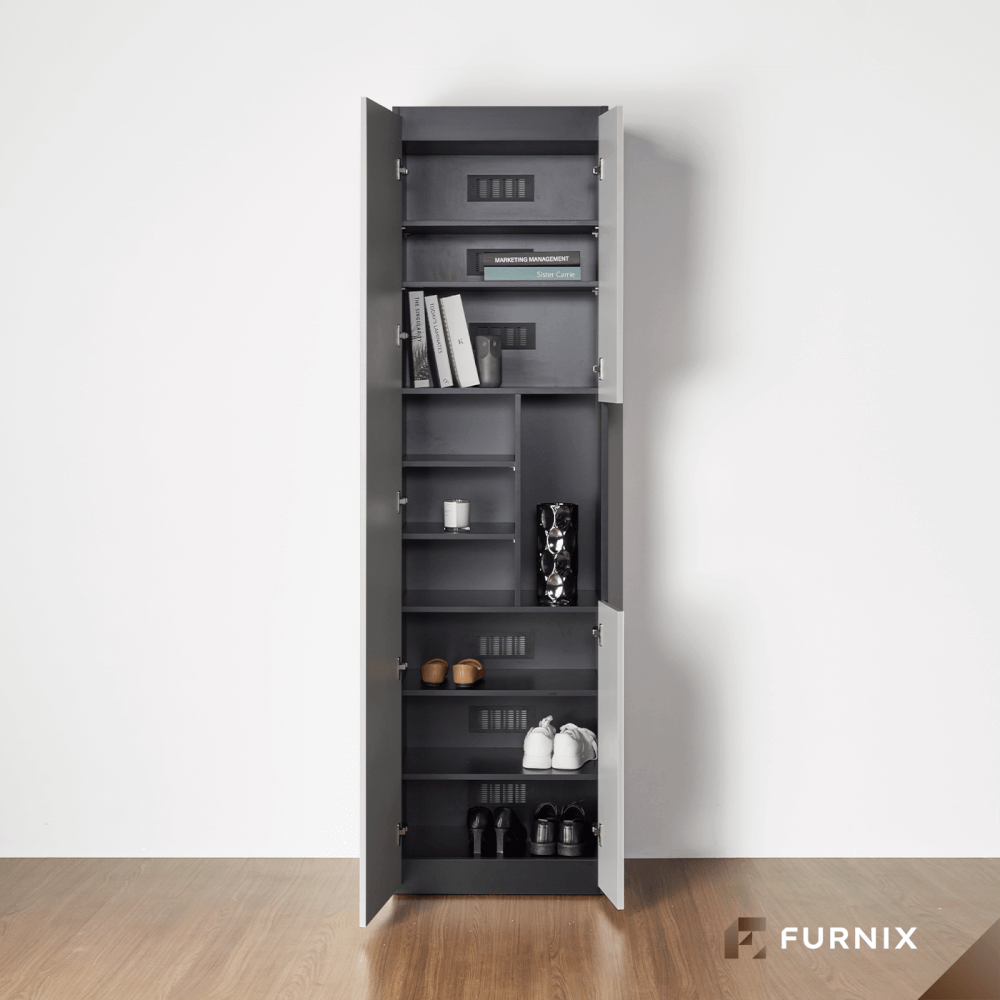 ตู้สูง FURNIX รุ่น VELOCE โมเดล A ขนาด 60*40*220 CM สีเทาและดำ