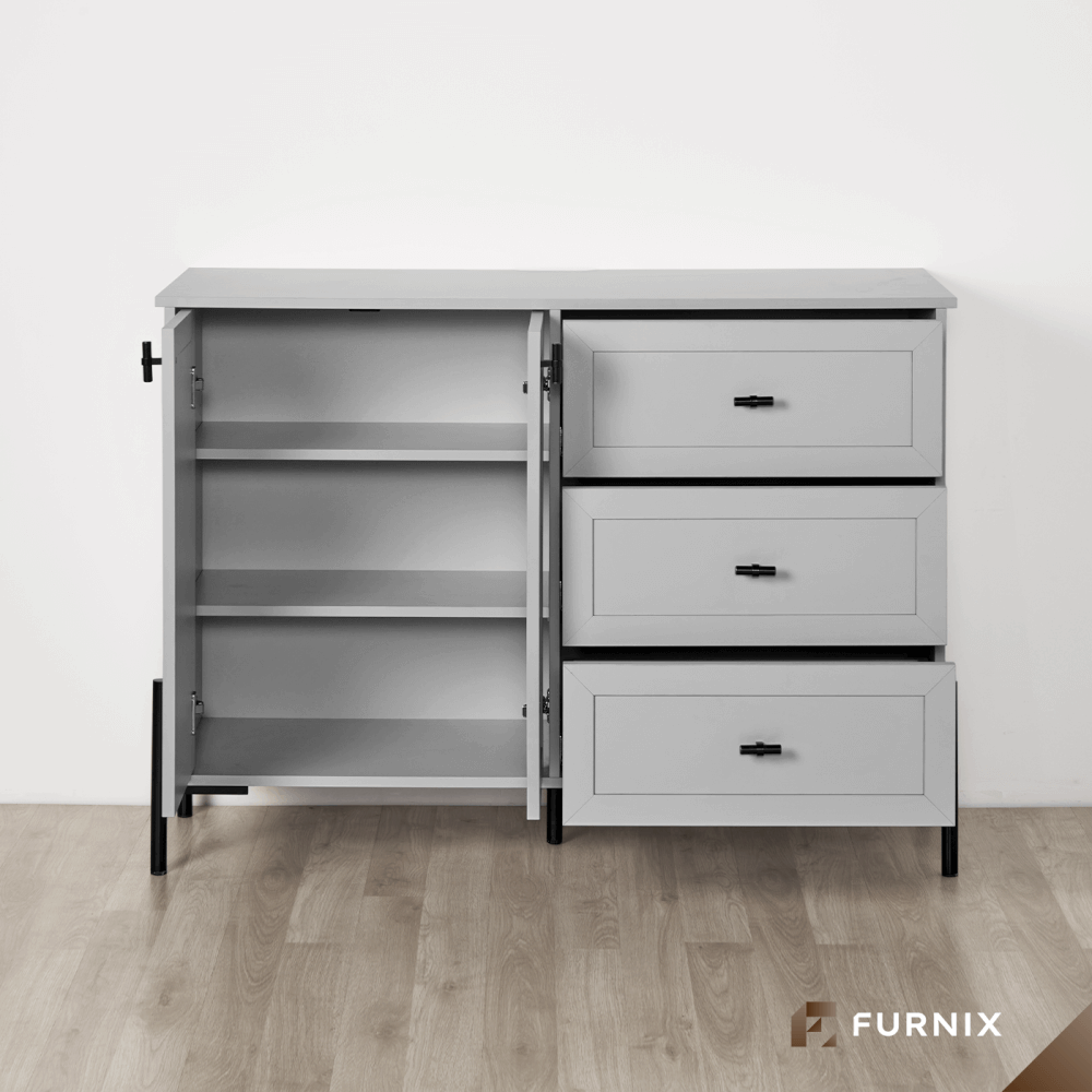 ตู้เก็บของ FURNIX รุ่น SERENE ขนาด 123*45*90 CM สีเทา_2