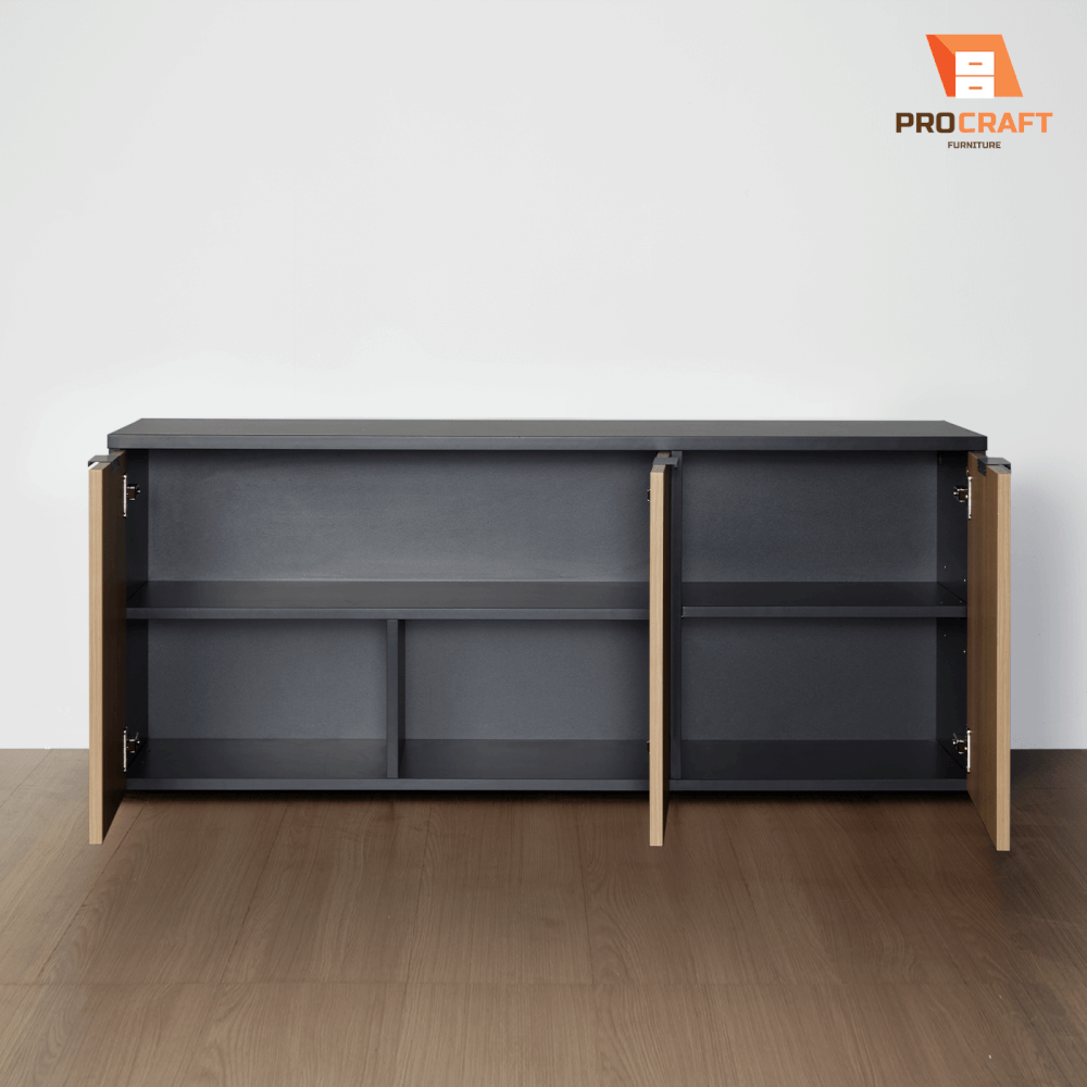 ตู้เก็บของ PROCRAFT รุ่น MASON โมเดล CO6 ขนาด 120*40*50 CM สีดำและลายไม้