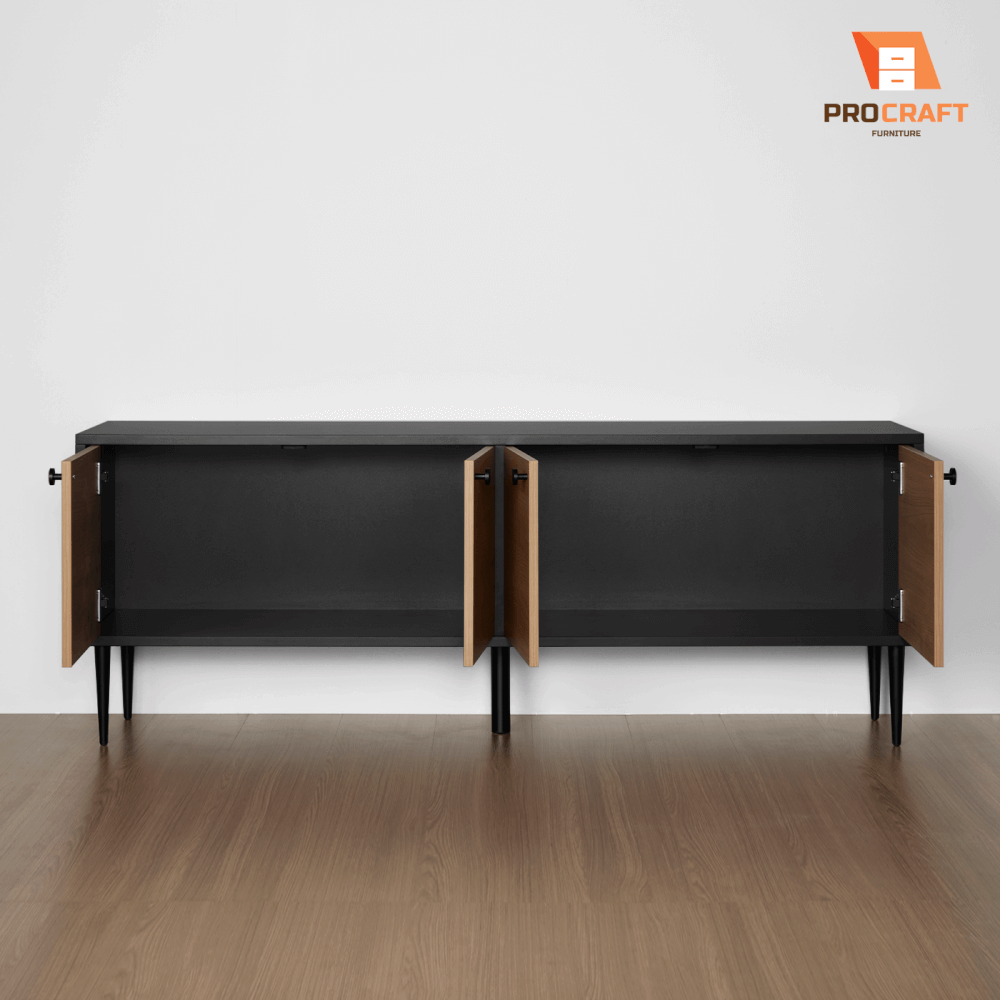 ตู้เก็บของ PROCRAFT รุ่น MASON โมเดล C13 ขนาด 160*40*60 CM สีดำและลายไม้_2