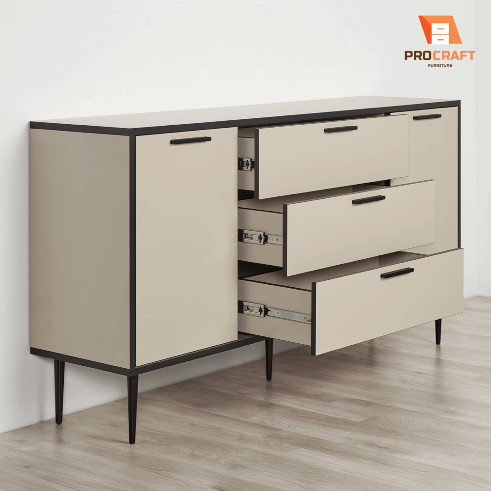 ตู้เก็บของ PROCRAFT รุ่น MONOLIT โมเดล CO3 ขนาด 160*40*85 CM สีเบจและดำ