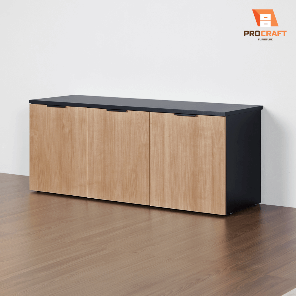 ตู้เก็บของ PROCRAFT รุ่น MASON โมเดล CO6 ขนาด 120*40*50 CM สีดำและลายไม้