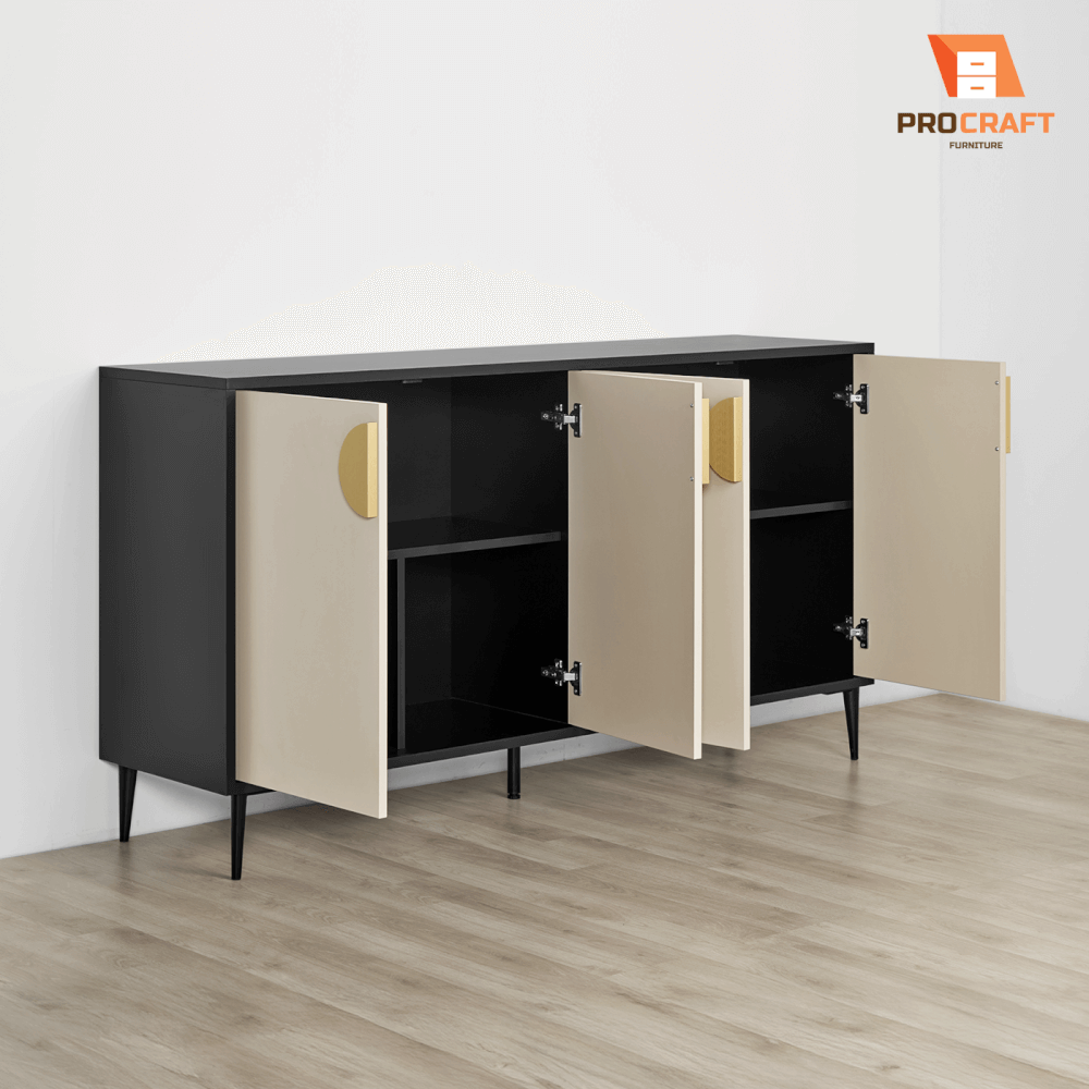ตู้เก็บของ PROCRAFT รุ่น MONOLIT โมเดล C11 ขนาด 160*40*85 CM สีเบจและดำ