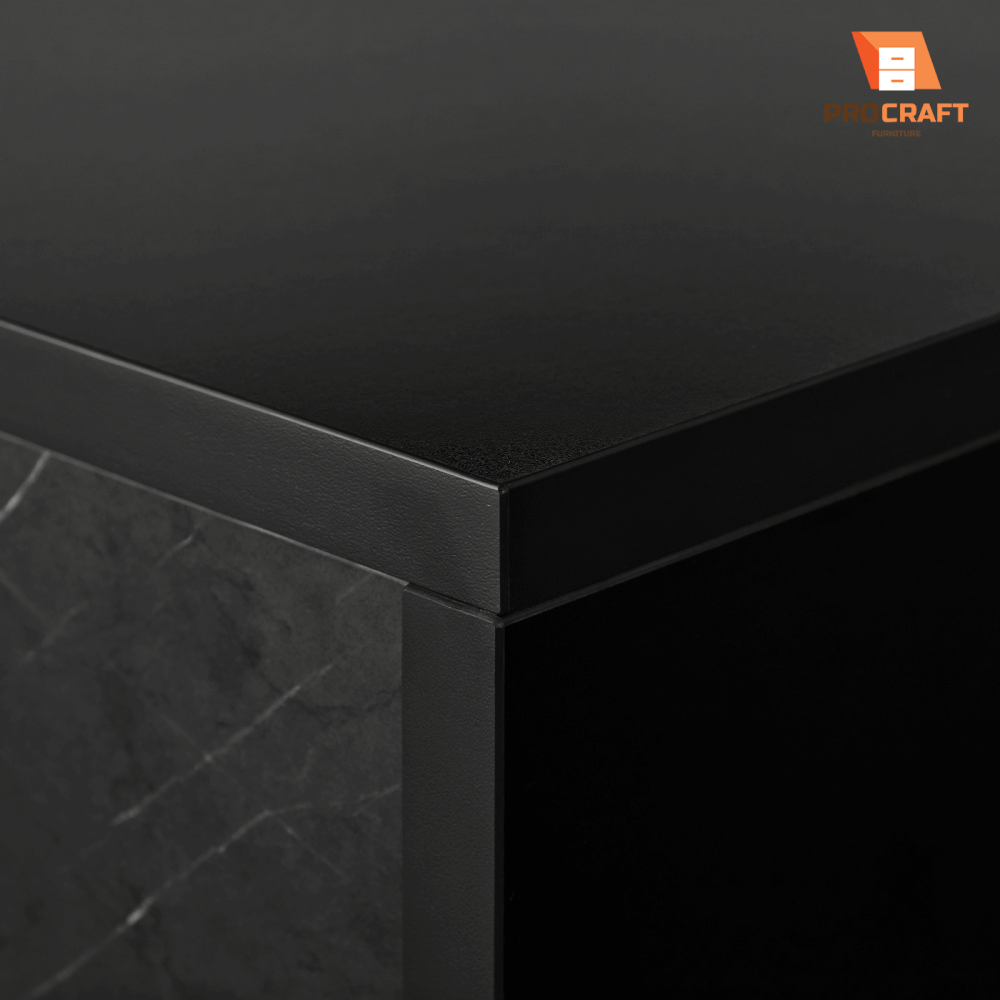 ตู้เก็บของ PROCRAFT รุ่น KAIN โมเดล C10 ขนาด 160*40*85 CM สีดำและลายหินดำ