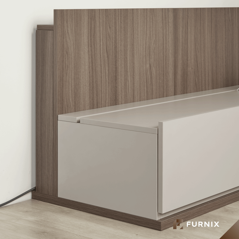 ตู้วางทีวี FURNIX รุ่น VELOCE ขนาด 300*52*60 CM สีเบจและไม้เข้ม