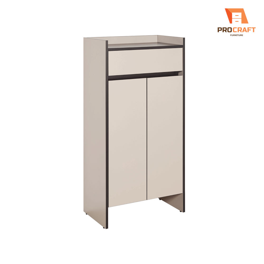 ตู้รองเท้า PROCRAFT รุ่น MONOLIT โมเดล C04.2 ขนาด 60*35*120 CM สีเบจและดำ_5