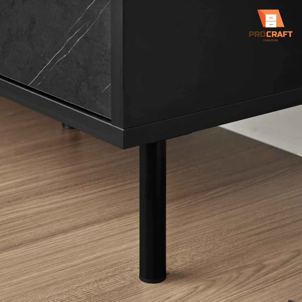 ตู้เก็บของ PROCRAFT รุ่น KAIN โมเดล C10 ขนาด 160*40*85 CM สีดำและลายหินดำ