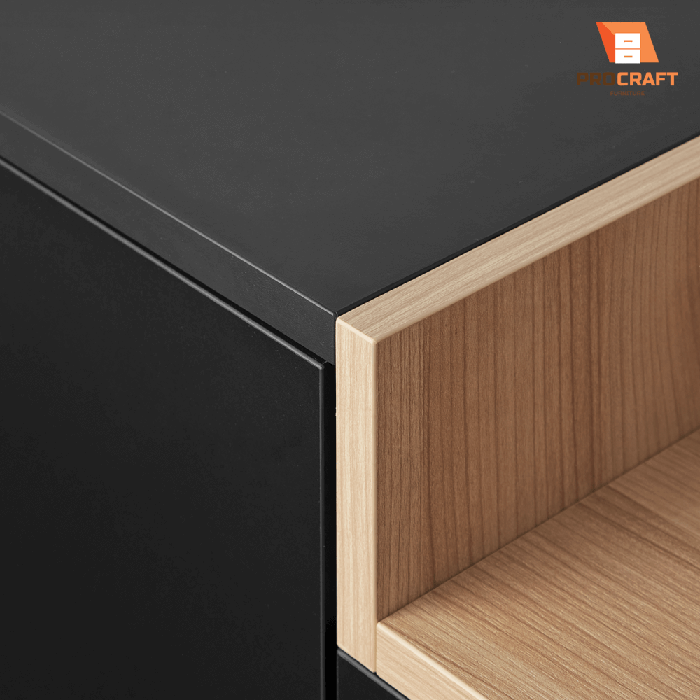 ตู้เก็บของ PROCRAFT รุ่น MASON โมเดล C18 ขนาด 120*40*90 CM สีดำและลายไม้