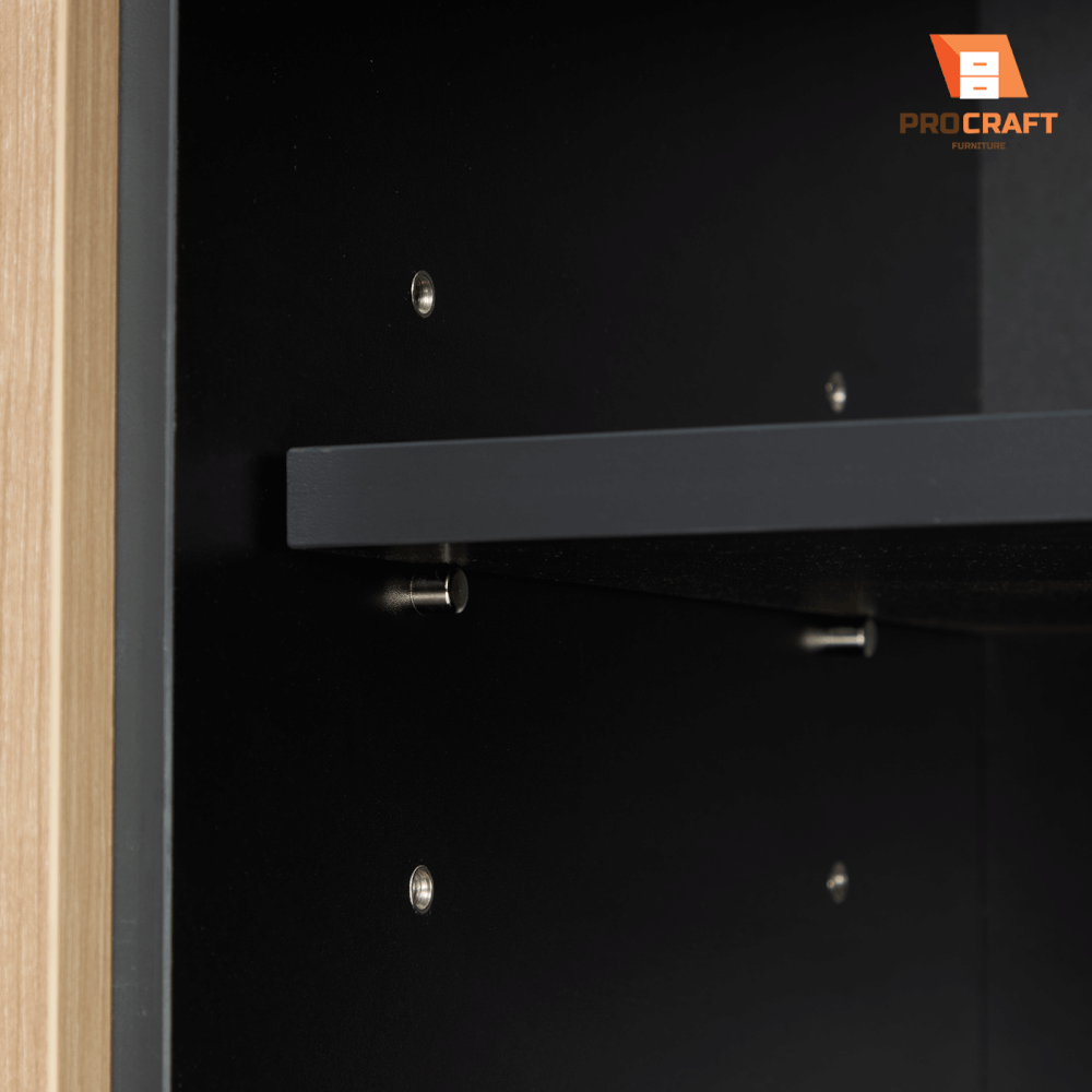 ตู้เก็บของ PROCRAFT รุ่น MASON โมเดล CO6 ขนาด 120*40*50 CM สีดำและลายไม้