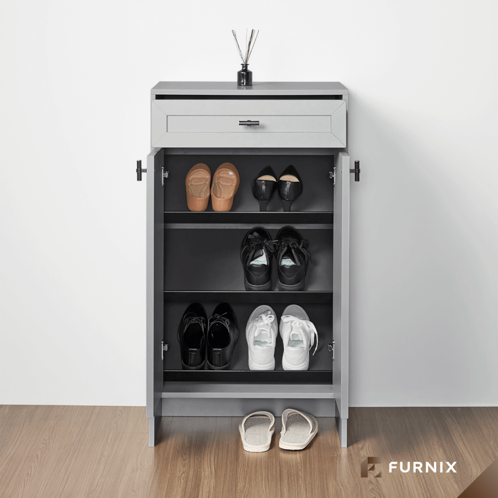 ตู้รองเท้า FURNIX รุ่น SERENE ขนาด 60*40*110 CM สีเทา_6