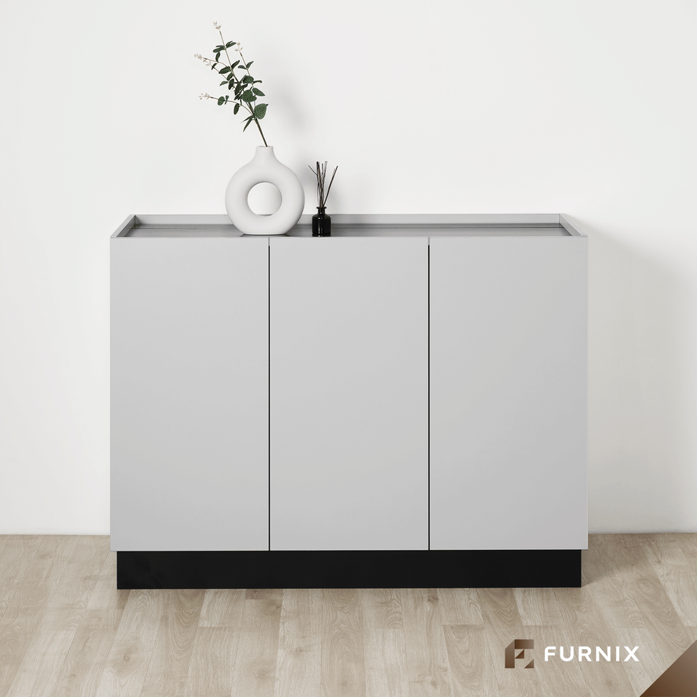 ตู้เก็บของ FURNIX รุ่น VELOCE ขนาด 120*45*90 CM สีเทาและดำลายหิน